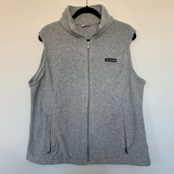 Columbia Jackets & Blazers - Columbia Grey Fleece Full Zip Vest Women’s Size XL | Cozy Outdoor Layer